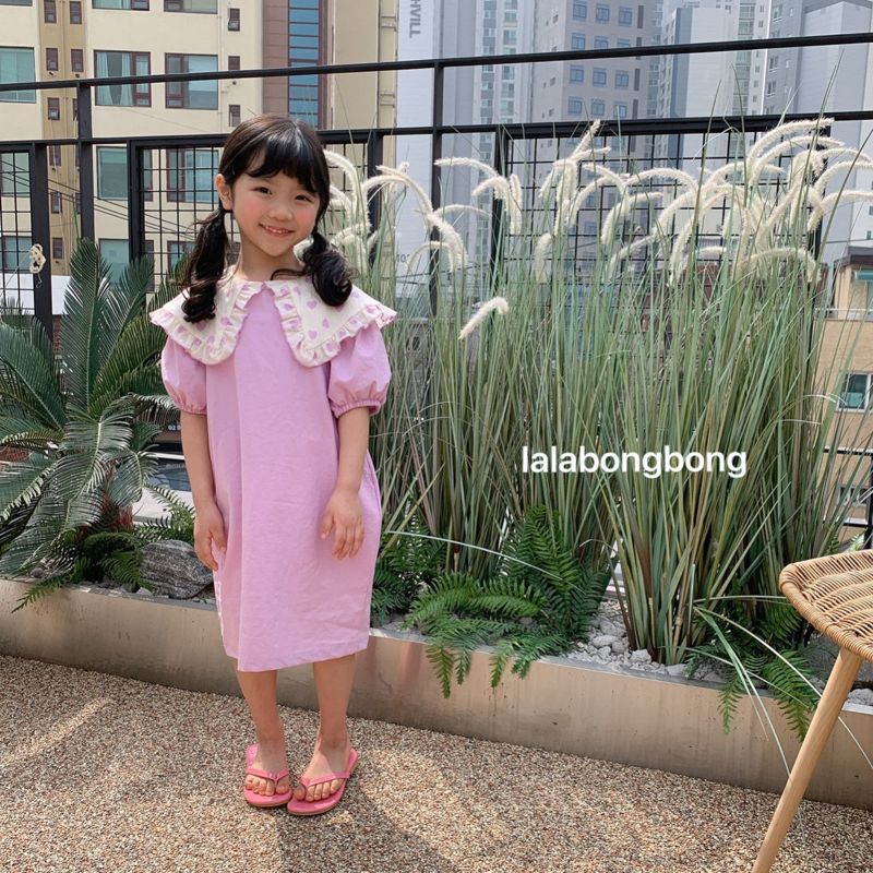LALABONGBONG - Korean Children Fashion - #Kfashion4kids - Heart Collar One-piece - 8
