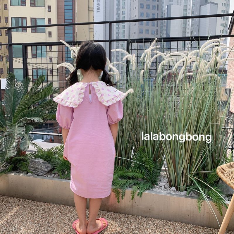 LALABONGBONG - Korean Children Fashion - #Kfashion4kids - Heart Collar One-piece - 9