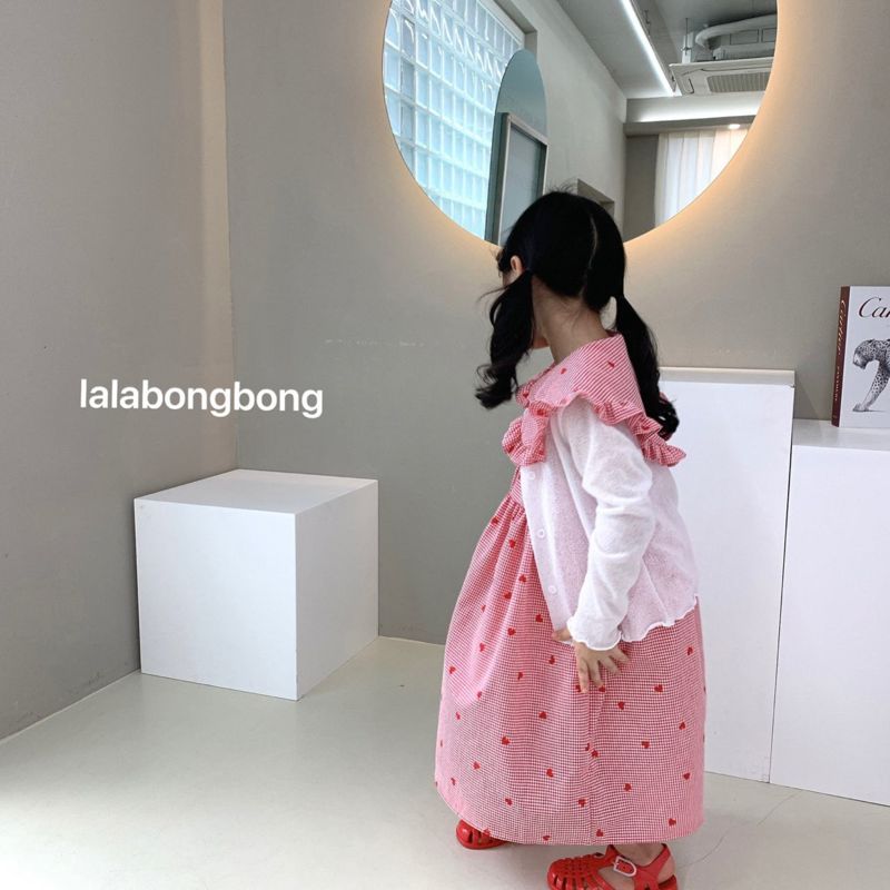 LALABONGBONG - Korean Children Fashion - #Kfashion4kids - Heart Check Collar One-piece - 2
