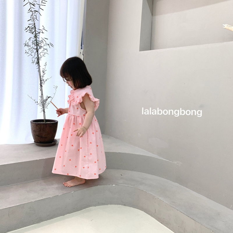 LALABONGBONG - Korean Children Fashion - #Kfashion4kids - Heart Check Collar One-piece - 8
