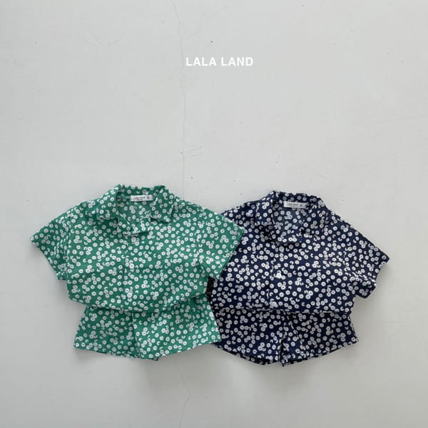 LALALAND - Korean Children Fashion - #Kfashion4kids - Flower Shirt Bottom Set