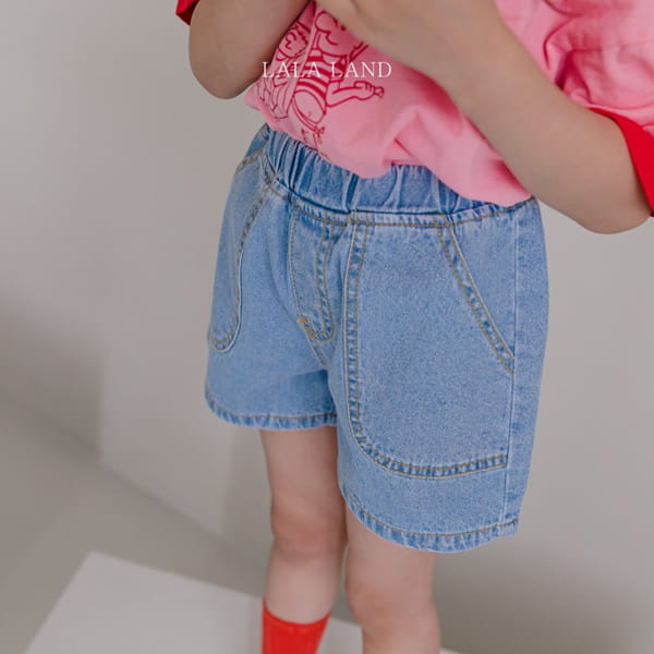 LALALAND - Korean Children Fashion - #Kfashion4kids - Money Denim Shorts - 4