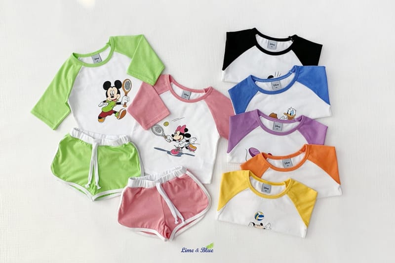 LIME & BLUE - Korean Children Fashion - #Kfashion4kids - Disney Sport Top Bottom Set
