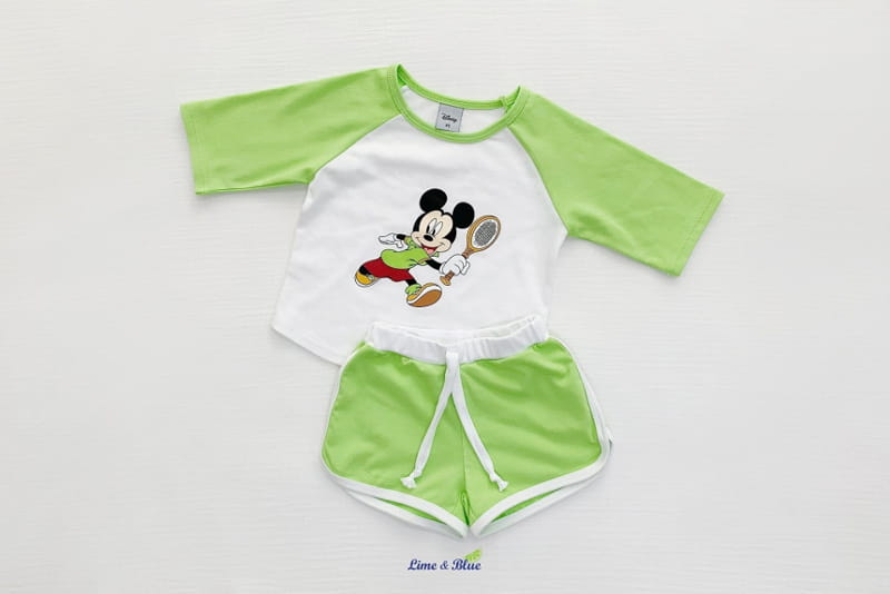 LIME & BLUE - Korean Children Fashion - #Kfashion4kids - Disney Sport Top Bottom Set - 5