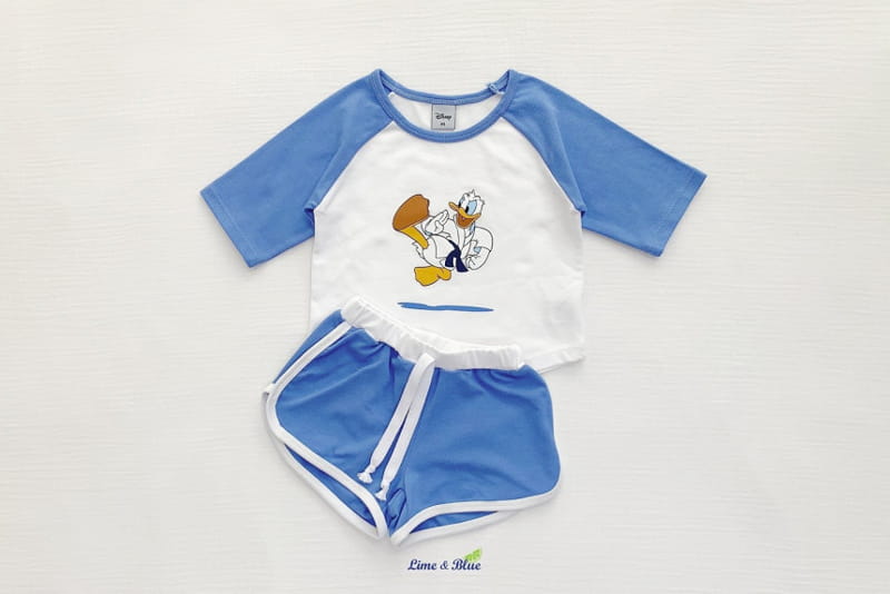LIME & BLUE - Korean Children Fashion - #Kfashion4kids - Disney Sport Top Bottom Set - 9