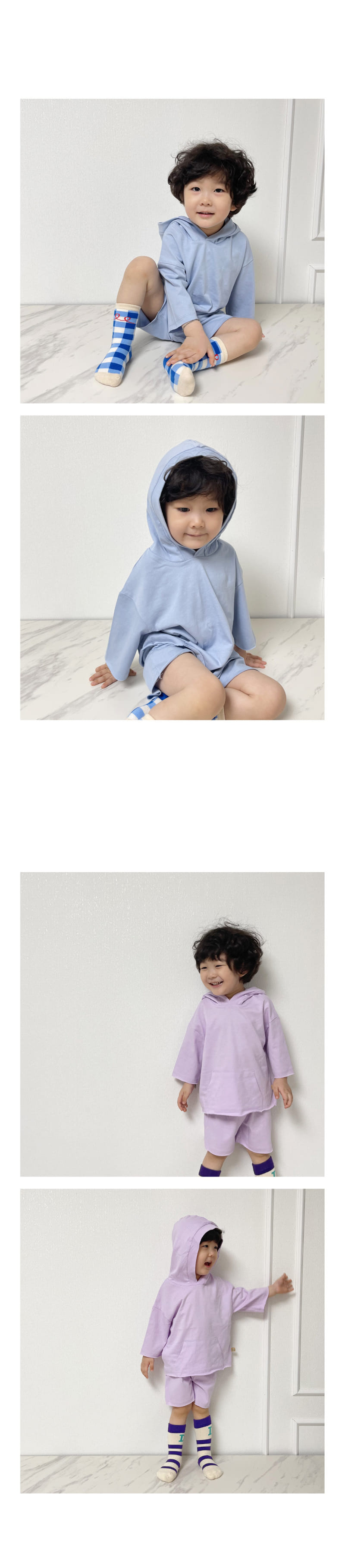 LIME & BLUE - Korean Children Fashion - #Kfashion4kids - Roy Hoody Top Bottom Set - 7