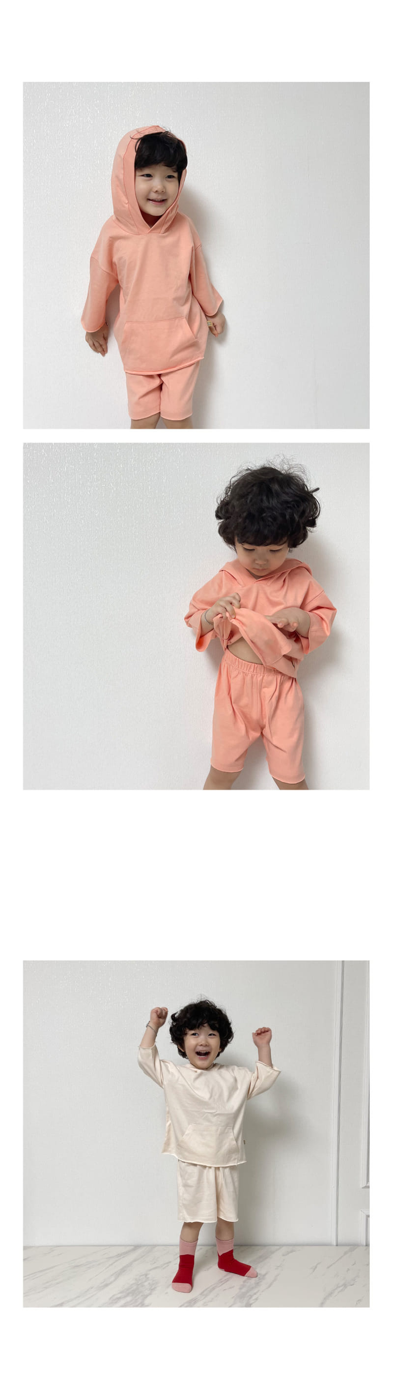 LIME & BLUE - Korean Children Fashion - #Kfashion4kids - Roy Hoody Top Bottom Set - 8