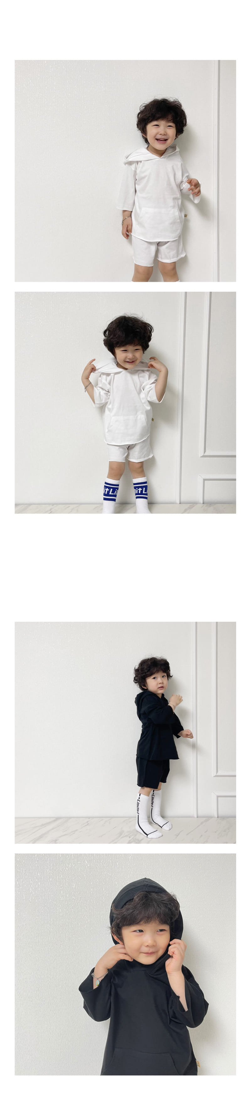 LIME & BLUE - Korean Children Fashion - #Kfashion4kids - Roy Hoody Top Bottom Set - 9