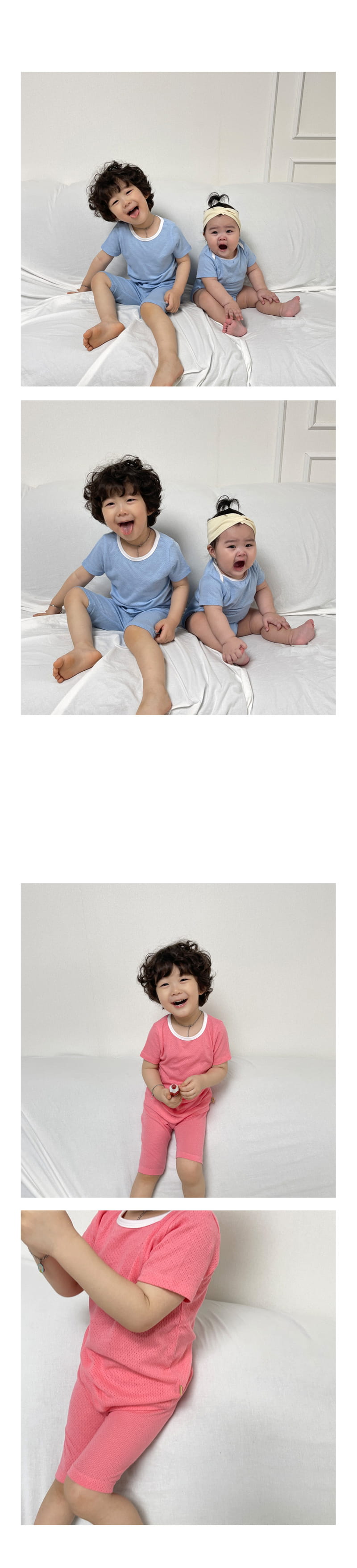 LIME & BLUE - Korean Children Fashion - #Kfashion4kids - Soft Cotton Mesh Bodysuit - 7