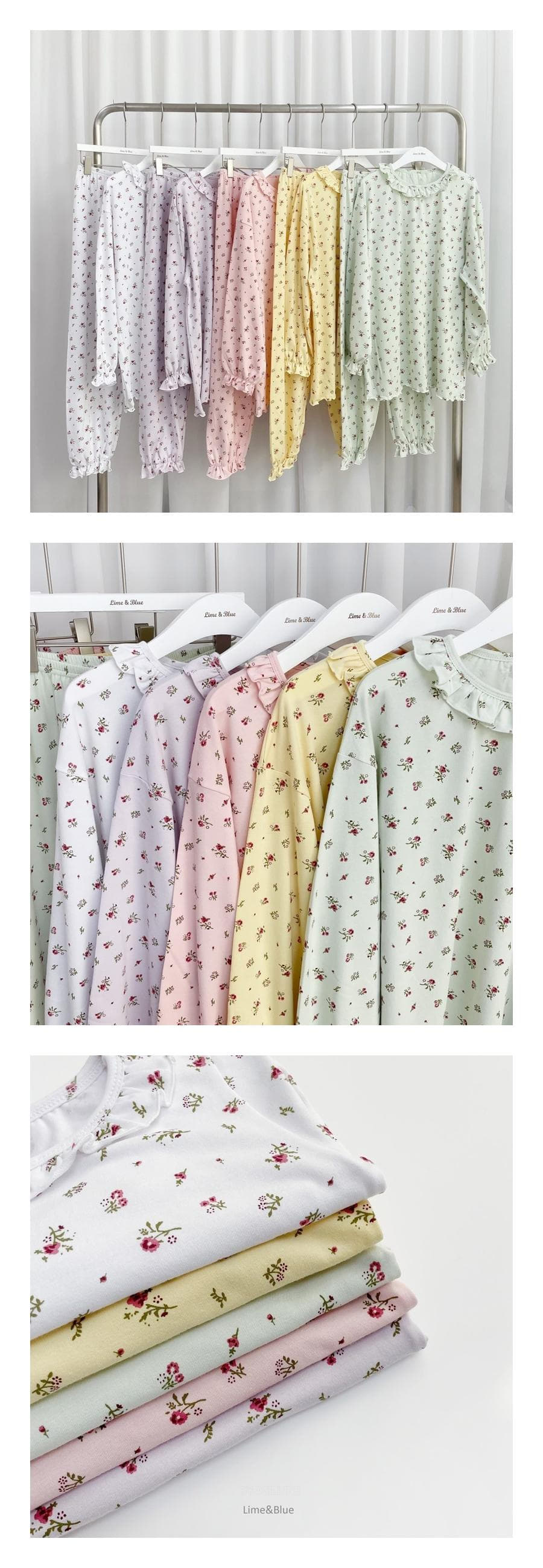 LIME & BLUE - Korean Children Fashion - #Kfashion4kids - Mom Spring Romance Pajamas