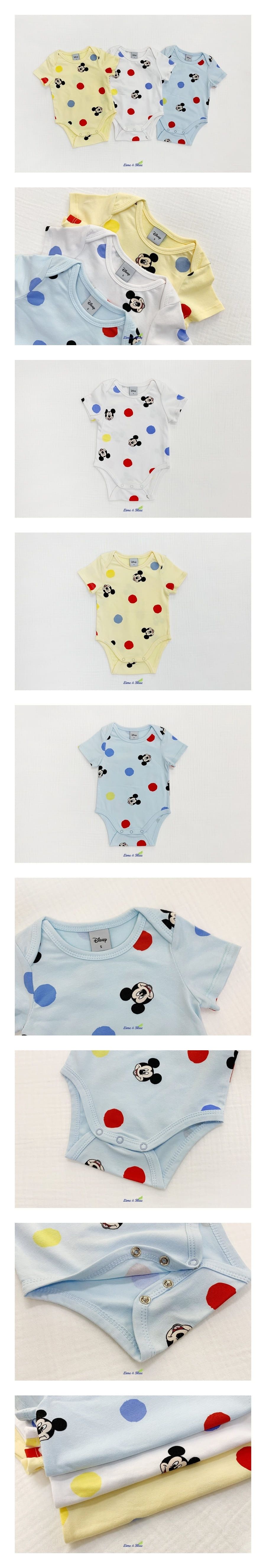 LIME & BLUE - Korean Children Fashion - #Kfashion4kids - Disney Mickey Pom Pom Bodysuit