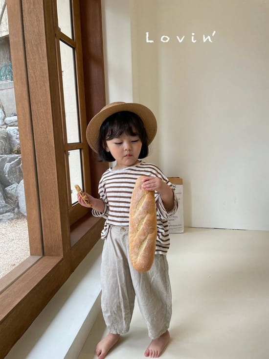 LOVIN - Korean Children Fashion - #Kfashion4kids - Linen Stripes Tee - 3