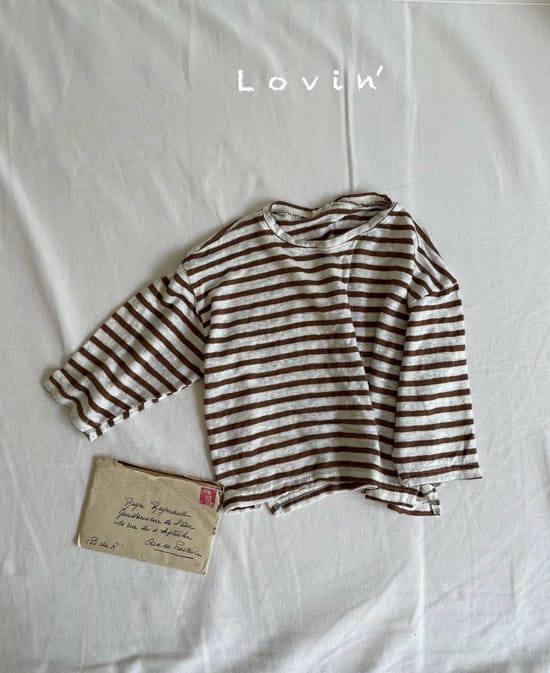 LOVIN - Korean Children Fashion - #Kfashion4kids - Linen Stripes Tee - 9