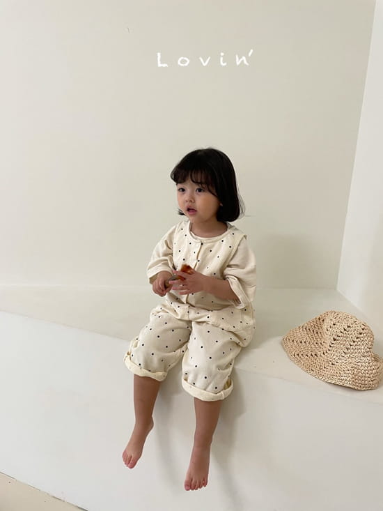 LOVIN - Korean Children Fashion - #Kfashion4kids - Dots Jumpsuit - 5