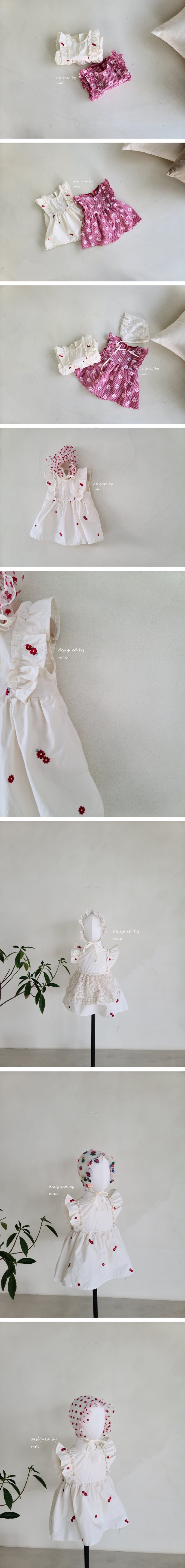 MAC - Korean Children Fashion - #Kfashion4kids - Embroidery Sleeveless One-piece Bodysuit