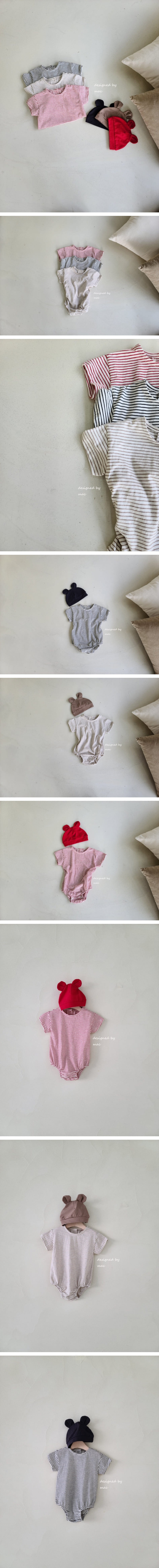 MAC - Korean Children Fashion - #Kfashion4kids - Daily Stripes Bodysuit