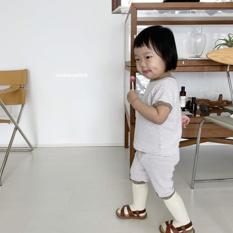 MELON SWITCH - Korean Children Fashion - #Kfashion4kids - Stripes Top Bottom Set - 12