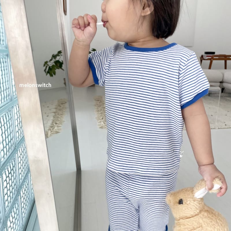 MELON SWITCH - Korean Children Fashion - #Kfashion4kids - Stripes Top Bottom Set - 3