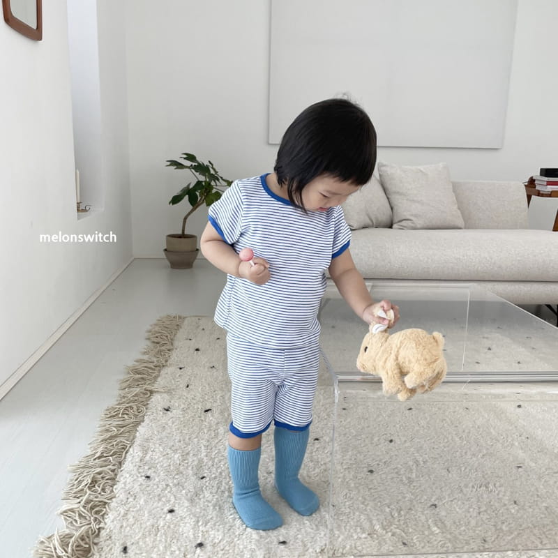 MELON SWITCH - Korean Children Fashion - #Kfashion4kids - Stripes Top Bottom Set - 4