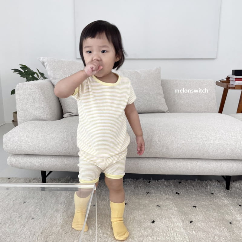 MELON SWITCH - Korean Children Fashion - #Kfashion4kids - Stripes Top Bottom Set - 5