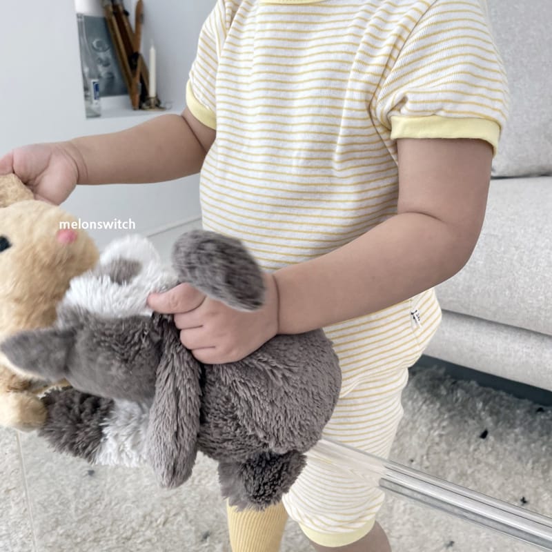MELON SWITCH - Korean Children Fashion - #Kfashion4kids - Stripes Top Bottom Set - 6