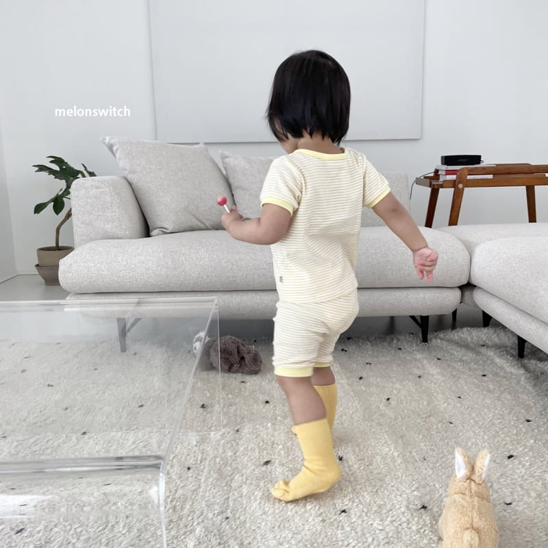 MELON SWITCH - Korean Children Fashion - #Kfashion4kids - Stripes Top Bottom Set - 7