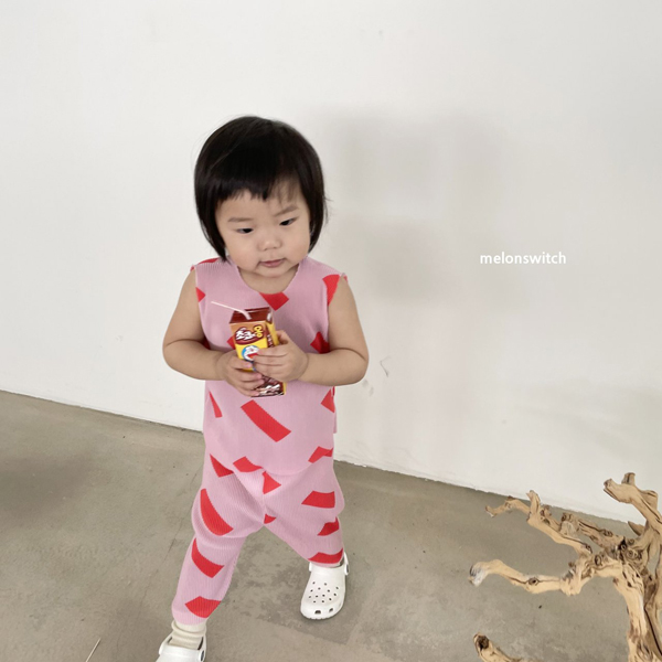 MELON SWITCH - Korean Children Fashion - #Kfashion4kids - Watermelon Shoes Pleats Top Bottom Set - 3