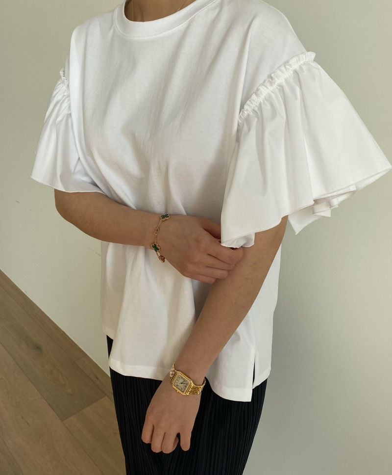 MERRY J - Korean Children Fashion - #Kfashion4kids - Frill Sleeve Tee - 6