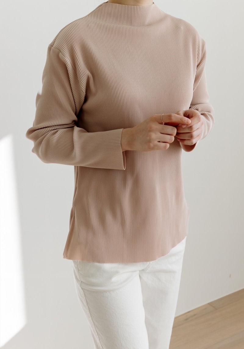 MERRY J - Korean Children Fashion - #Kfashion4kids - Pleats Half Neck Tee - 11