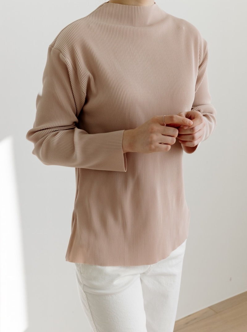 MERRY J - Korean Children Fashion - #Kfashion4kids - Pleats Half Neck Tee - 6