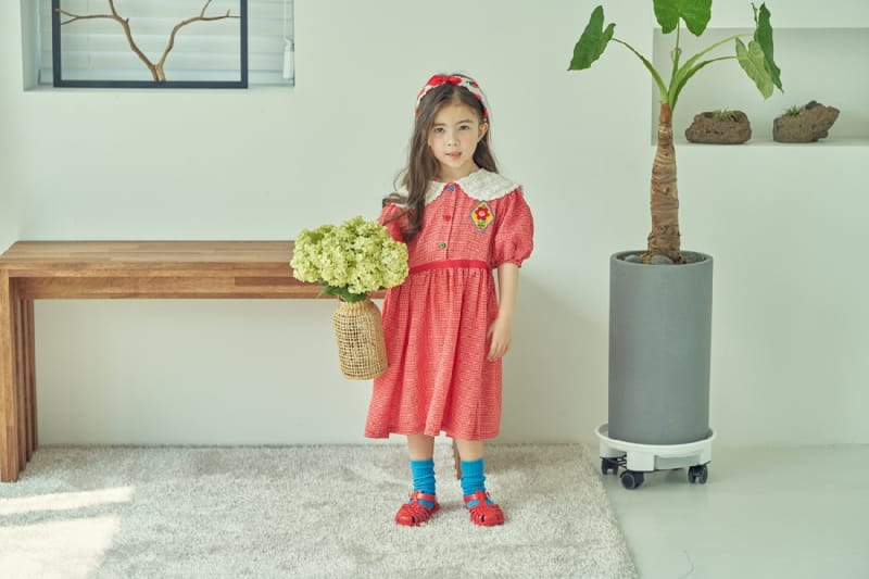 MIMICO - Korean Children Fashion - #Kfashion4kids - Daisy Check One-piece - 8