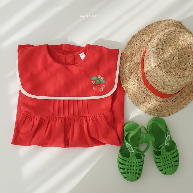 MOMO ANN - Korean Children Fashion - #Kfashion4kids - Cherry Collar One-piece