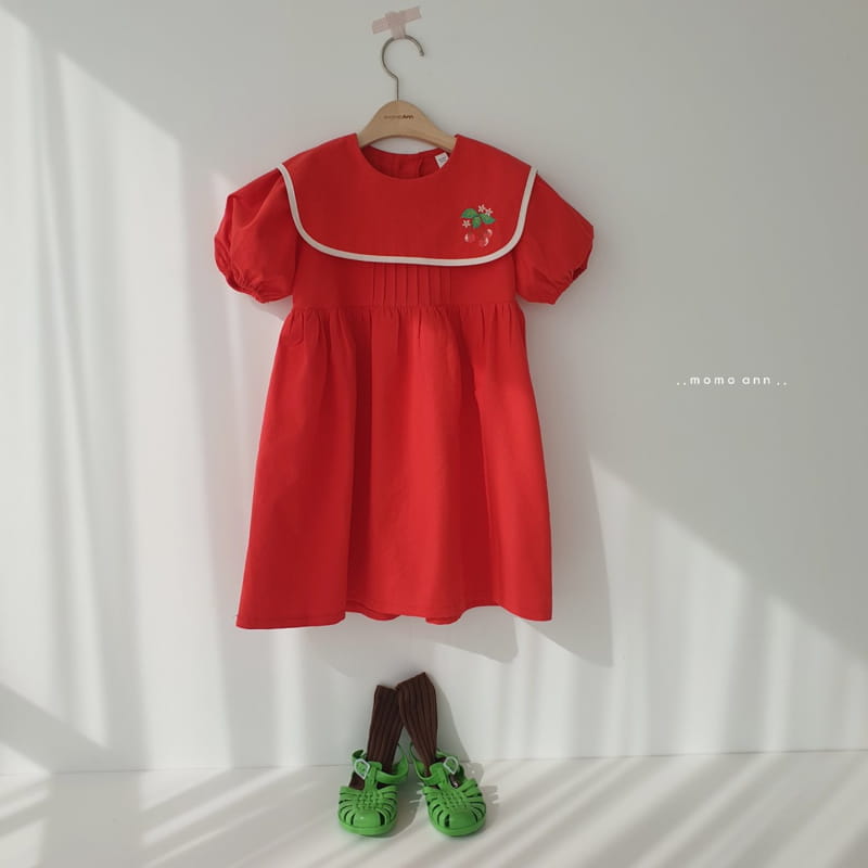 MOMO ANN - Korean Children Fashion - #Kfashion4kids - Cherry Collar One-piece - 2