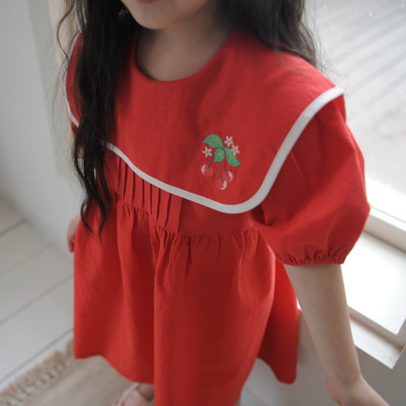MOMO ANN - Korean Children Fashion - #Kfashion4kids - Cherry Collar One-piece - 3