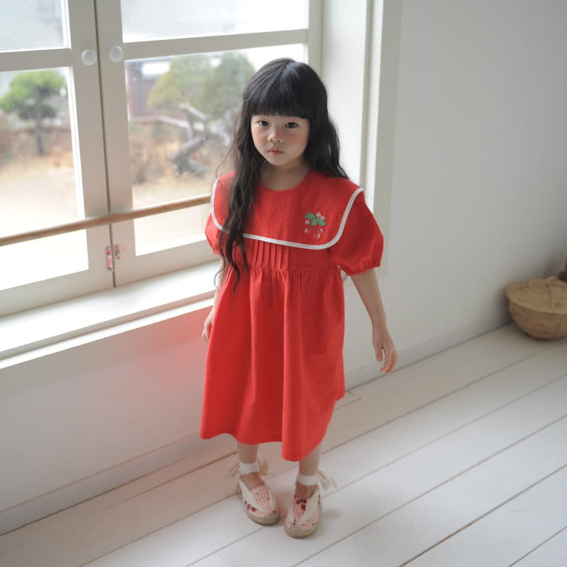 MOMO ANN - Korean Children Fashion - #Kfashion4kids - Cherry Collar One-piece - 5