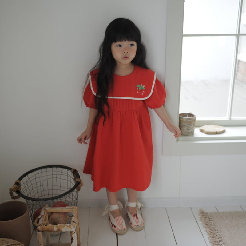 MOMO ANN - Korean Children Fashion - #Kfashion4kids - Cherry Collar One-piece - 6
