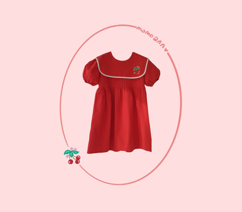 MOMO ANN - Korean Children Fashion - #Kfashion4kids - Cherry Collar One-piece - 7