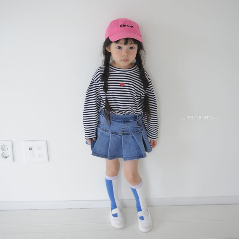MOMO ANN - Korean Children Fashion - #Kfashion4kids - Denim Pleats Skirt