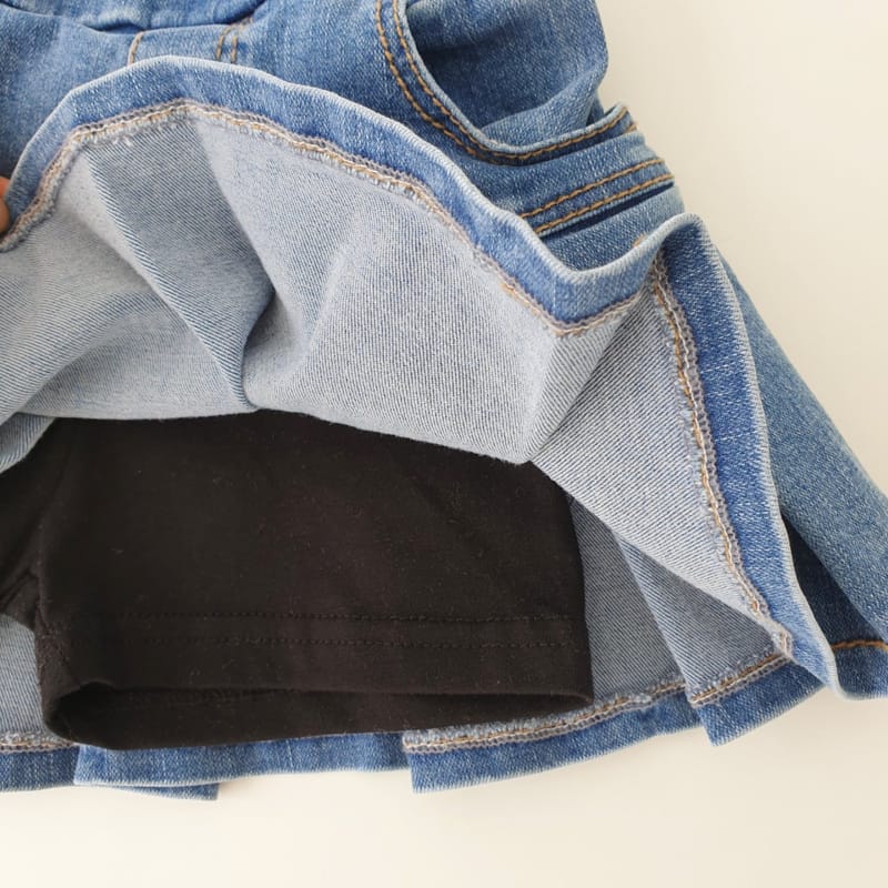 MOMO ANN - Korean Children Fashion - #Kfashion4kids - Denim Pleats Skirt - 10