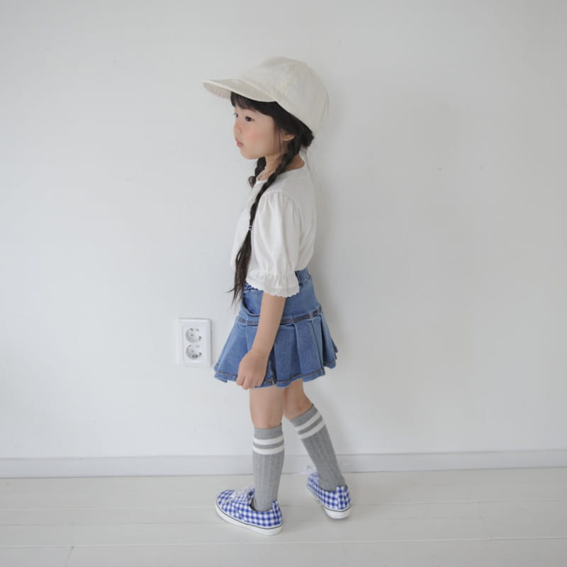 MOMO ANN - Korean Children Fashion - #Kfashion4kids - Denim Pleats Skirt - 3