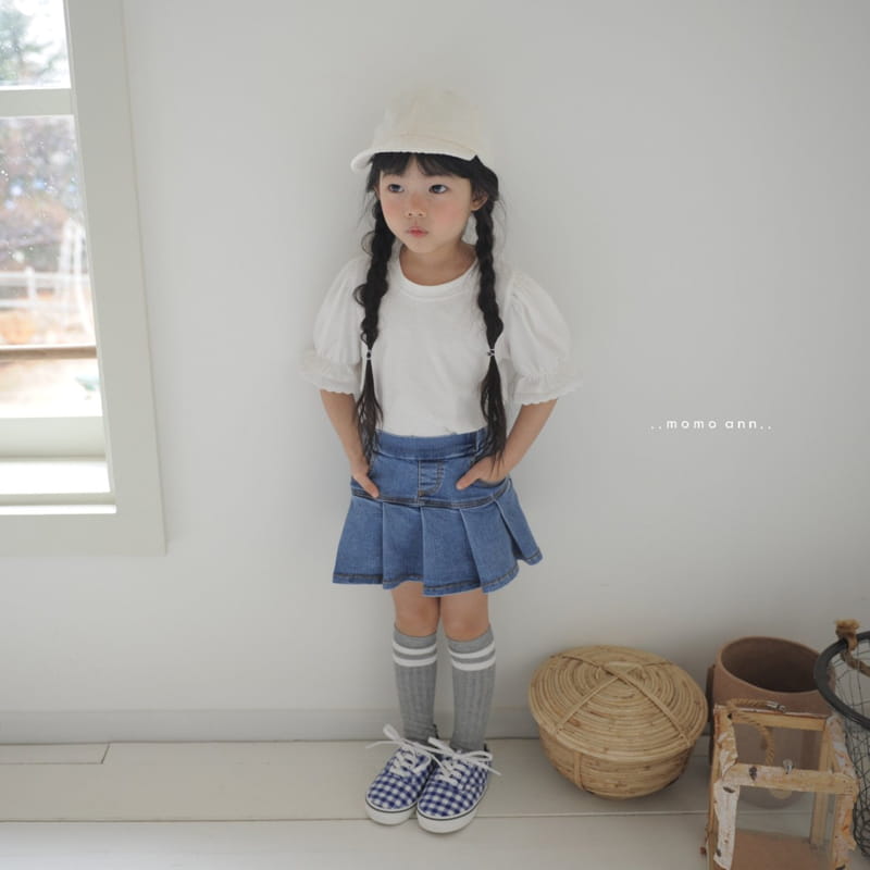 MOMO ANN - Korean Children Fashion - #Kfashion4kids - Denim Pleats Skirt - 6