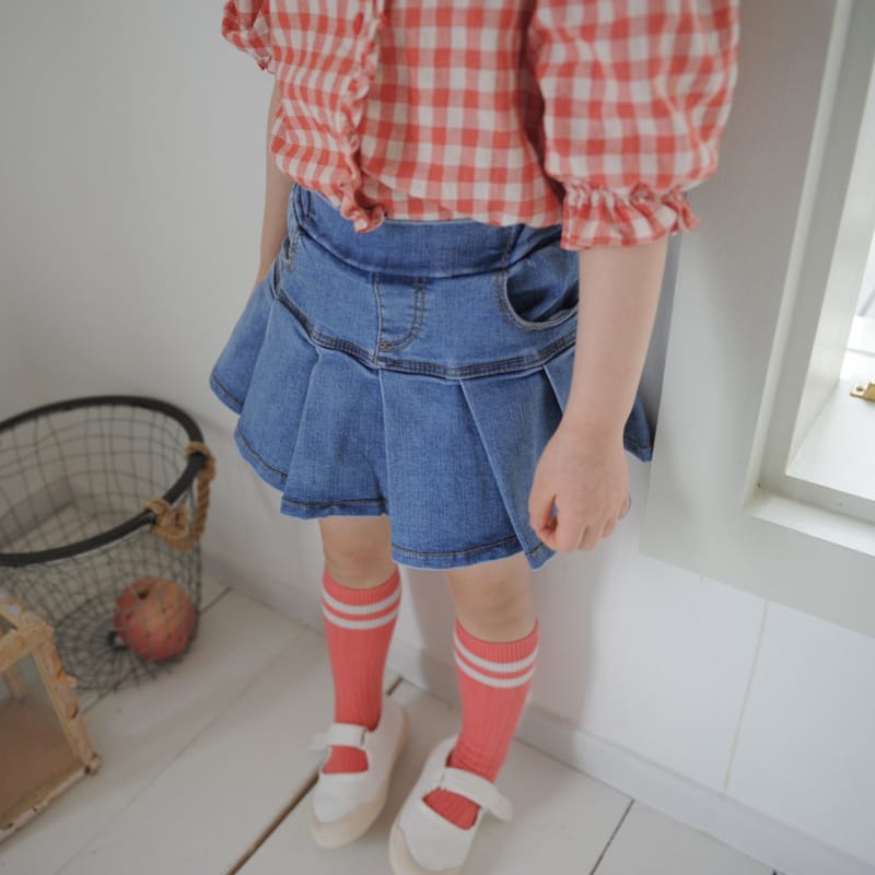 MOMO ANN - Korean Children Fashion - #Kfashion4kids - Denim Pleats Skirt - 8