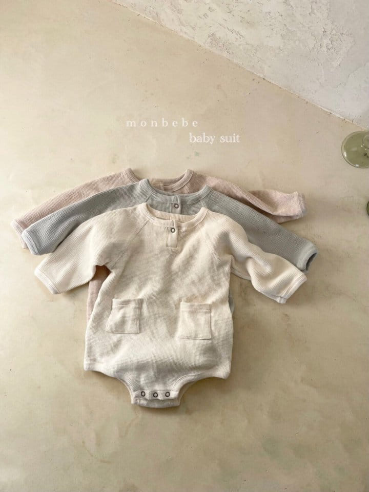 MONBEBE - Korean Children Fashion - #Kfashion4kids - Waffle Snap Bodysuit - 4