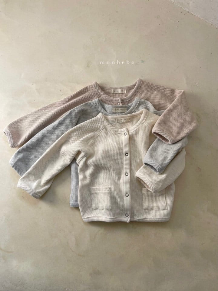 MONBEBE - Korean Children Fashion - #Kfashion4kids - Waffle Snap Cardigan - 2