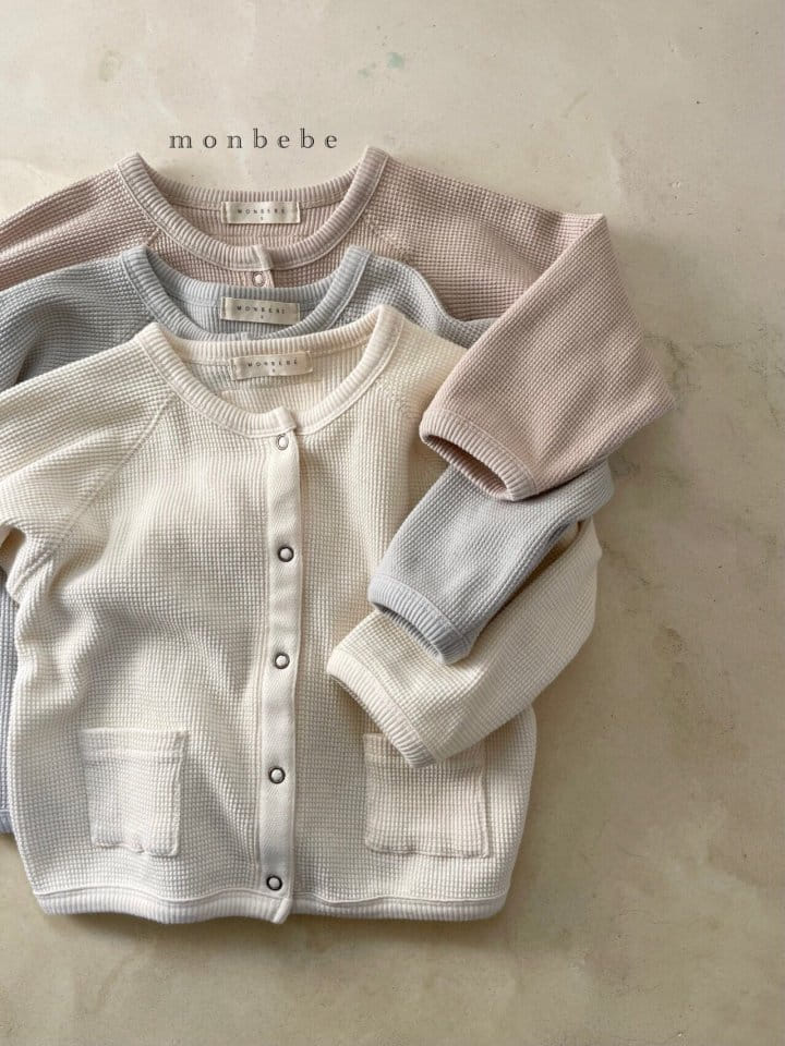 MONBEBE - Korean Children Fashion - #Kfashion4kids - Waffle Snap Cardigan - 4