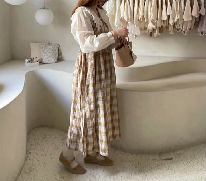 MONBEBE - Korean Children Fashion - #Kfashion4kids - Mom Check Layered One-piece - 2