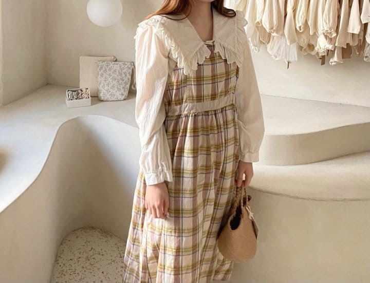 MONBEBE - Korean Children Fashion - #Kfashion4kids - Mom Check Layered One-piece - 6