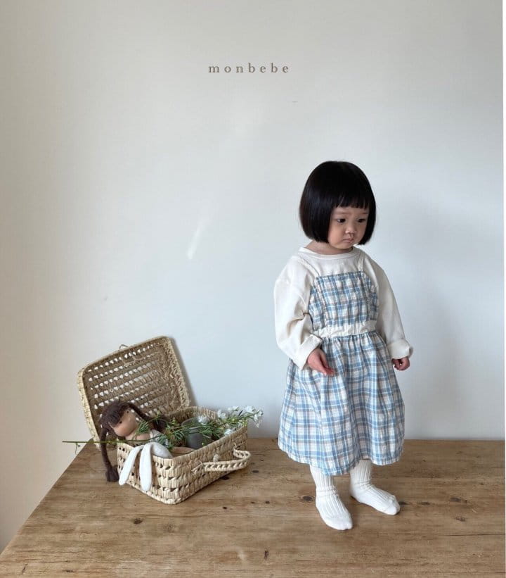 MONBEBE - Korean Children Fashion - #Kfashion4kids - Check Layered One-piece - 2