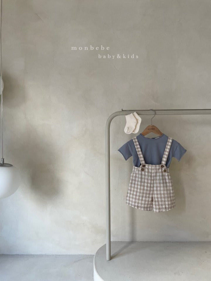 MONBEBE - Korean Children Fashion - #Kfashion4kids - Check Dungarees Pants - 11