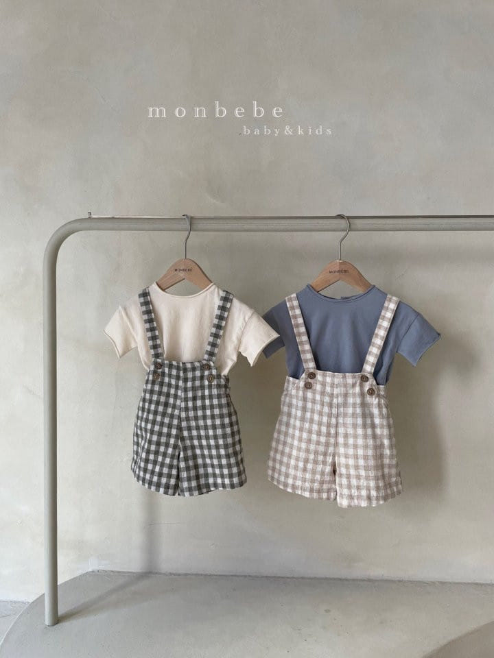 MONBEBE - Korean Children Fashion - #Kfashion4kids - Check Dungarees Pants - 5